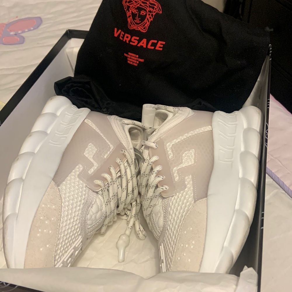 versace white/cream high top sneaker's... I only wore them twice.